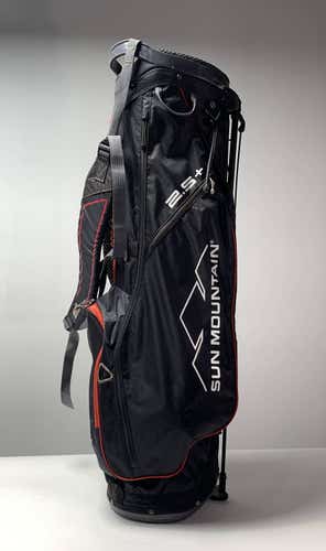 Sun Mountain 2.5+ Stand Bag Black Red 4-Way Divide Dual Strap Golf Bag