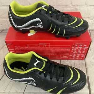 Puma 101932 02 Powercat 4.10 R HG JR Youth Soccer Cleats Black White Lime US 3