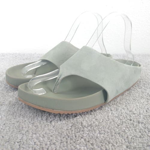 Caslon Sandals Womens 7.5 Shoes Thong Sandal Sage Green Slip On Leather