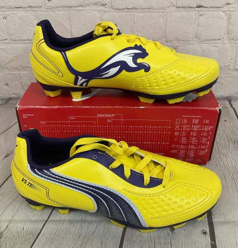 Puma 102342 05 V5.11 I FG JR Youth Soccer Cleats Vibrant Yellow Purple US 3