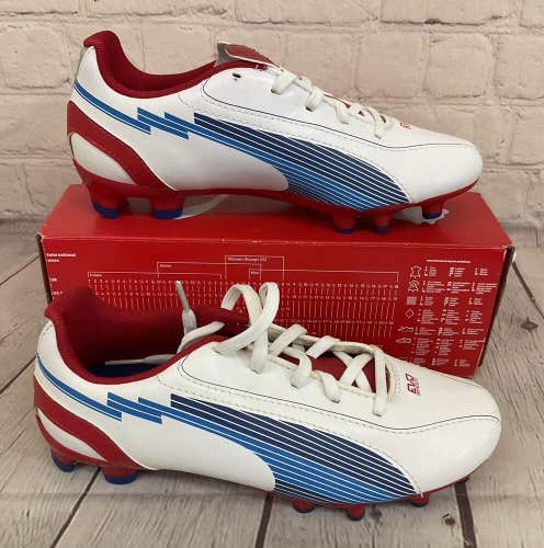 Puma 102598 01 evoSPEED 5 IT JR Youth Soccer Cleats White Limoges Red US 3