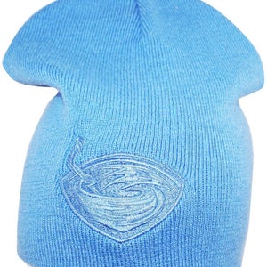 Vintage Atlanta Thrashers Nhl Hockey - Blue Tonal Logo Winter Beanie Cap 1990s