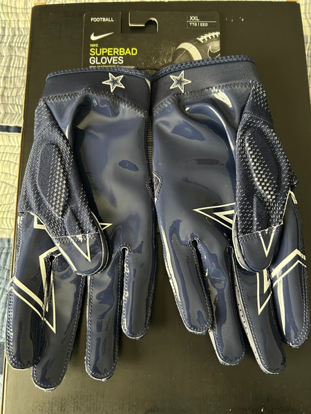 NIKE SUPERBAD 4 NFL DALLAS COWBOYS #82 JASON WITTEN CUSTOM PADDED GLOVES, XXL