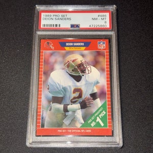 Deion Sanders Atlanta Falcons 1989 Pro Set Prospect No 1 Pick Rookie PSA 8 NM-MT