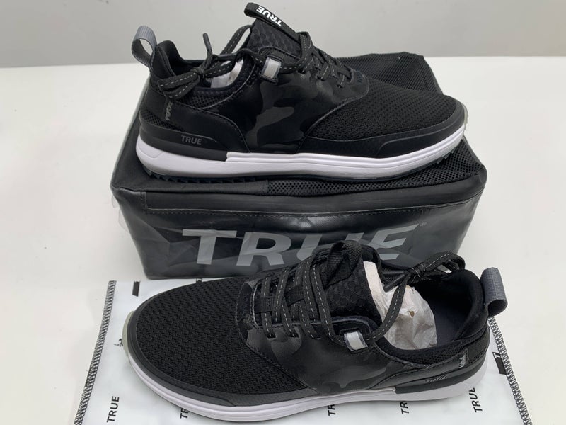 True Linkswear Lux Hybrid Golf Shoes High Vis Black Camo Men's SZ 9.5 (LH4-C001)