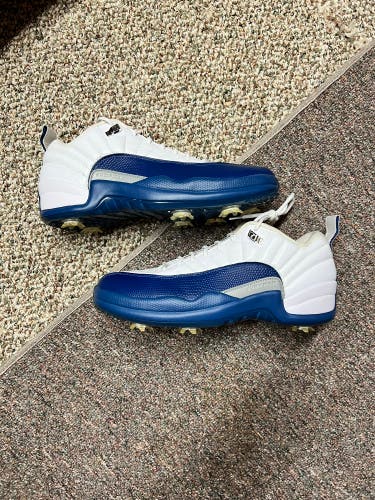 Air Jordan 12 Low Golf Shoe - 10.5 White/Blue - Used