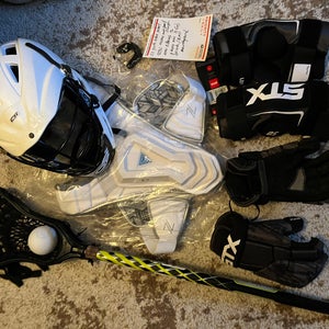 Lacrosse equipment youth full set up. Meets NOCSAE