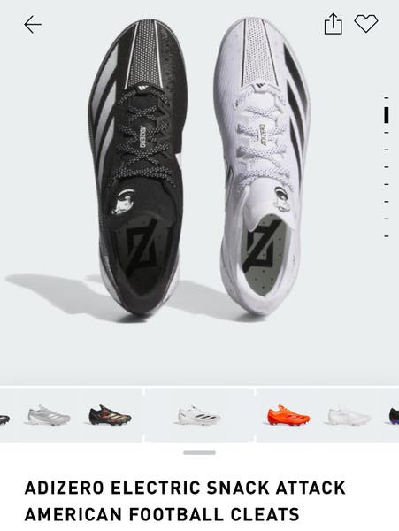 Adidas Adizero Electric Mens Size 9.5 Football Cleats Oreo White Snakeskin NEW Adidas Electric Football Cleats Mens 12 Oreo Adizero IE8867  main image 3