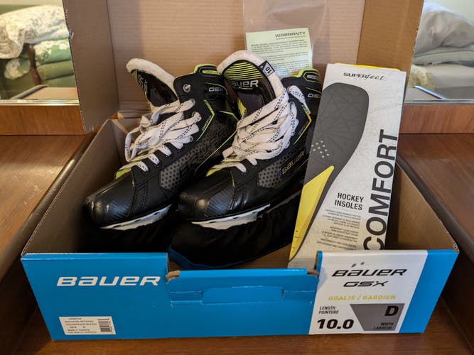 Used Senior Bauer GSX Hockey Goalie Skates 10 D