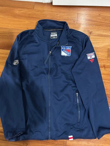 Mika Zibanejad 93 New York Rangers Player Issued Full Zip Jacket Fanatics Authentic Pro L