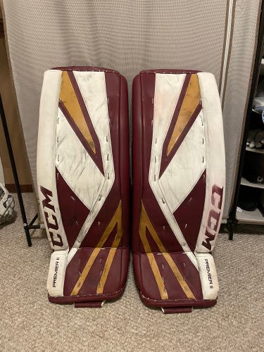 Used CCM Premier II Pro Goalie Leg Pads