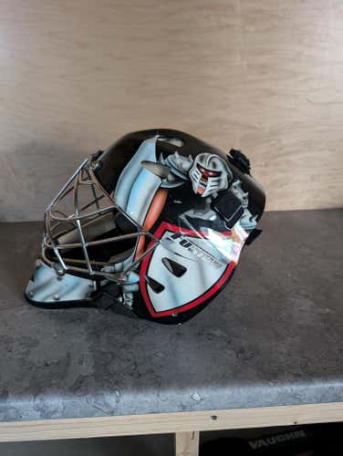 Used Senior Fusion Goalie Mask Pro Stock made in Canada