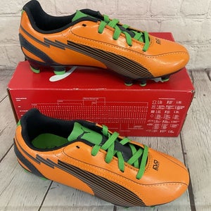 Puma 102595 02 EvoSPEED 5 FG JR Youth Soccer Cleats Orange Charcoal Green US 3.5