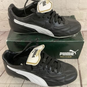 Puma 102466 01 King Top I FG JR Youth Soccer Cleats Black White Team Gold US 3.5