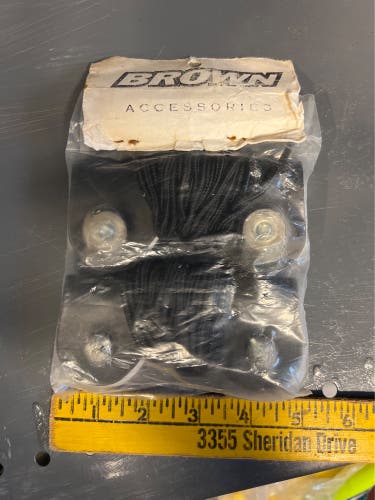 Brown Goalie Pads Vintage Toe Ties black NOS