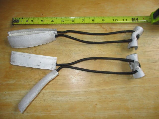 Used Leg Goalie Pad TOE BUNGEE with VELCRO ENDS