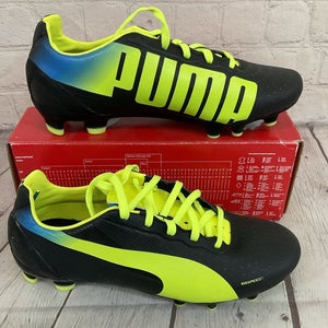 Puma 102880 01 evoTOUCH 3.2 FG JR Youth Soccer Cleats Black Yellow Blue US 3