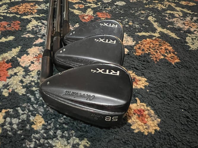 Cleveland 3pc Set RTX4 Black Satin Wedges 50,54,58