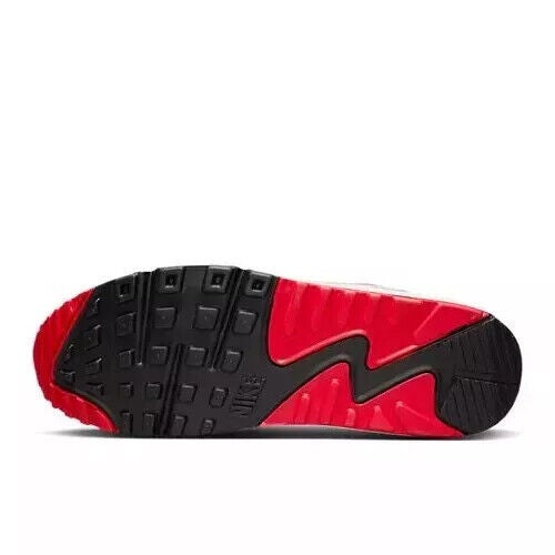 Nike Air Max 90 DX4233-001 Sneaker Men 10.5 Icons Silver Red Running Shoes LR623