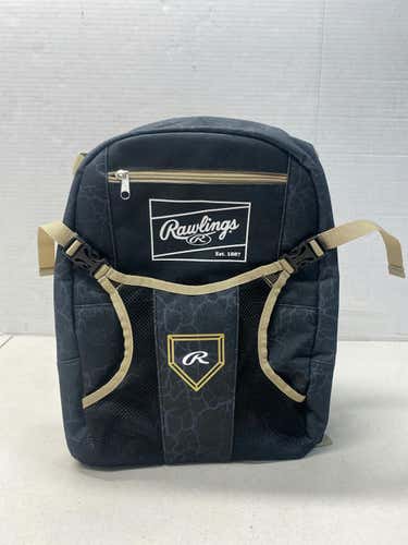 New Rawlings Tball Navy And Gold Baseball Backpack