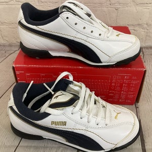 Puma 101608 02 Esito XL TT JR Kid's Soccer Shoes White New Navy Team Gold US 11