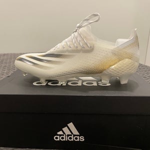 White New Men's Adidas Molded Cleats X Ghosted.1 Cleats