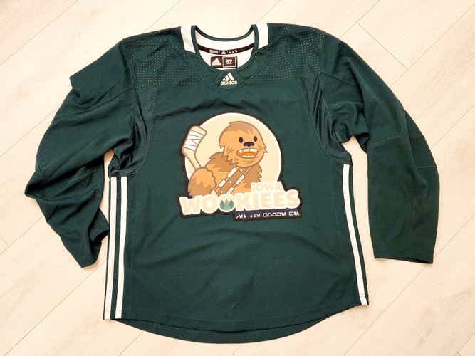 [NEW] Adidas Size 52 Custom Iowa Wild "WOOKIES" Star Wars Night Jersey