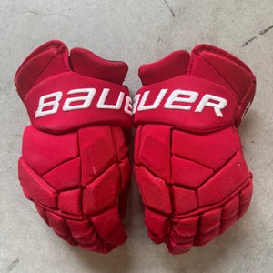 NCAA Miami Gently Used Bauer 14" Supreme 2S Pro Gloves Pro Stock
