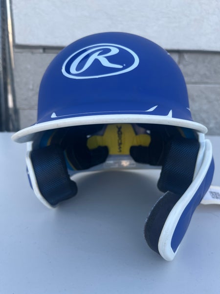 Blue Used 6 3/8-7 1/8 Rawlings Mach EXT -JR REV A Batting Helmet