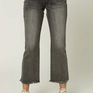 O'Neill Junior Womens Mini Bootcut Sutter Size 26 Ash Black Cropped Jeans New