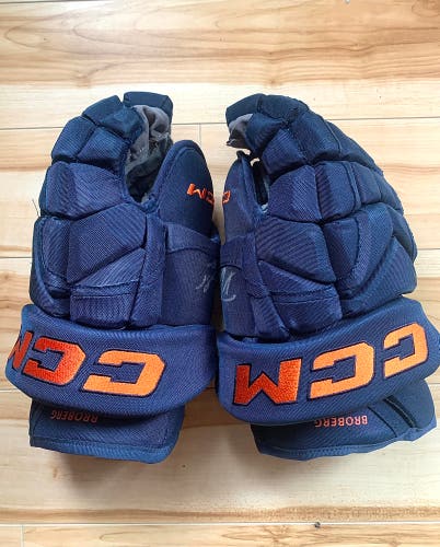 Edmonton Oilers Philip Broberg Game used Signed Gloves