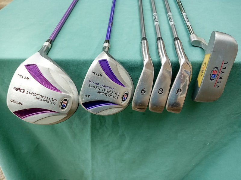 Used Junior US Kids Golf WT15u Purple Right Handed Clubs (Full Set