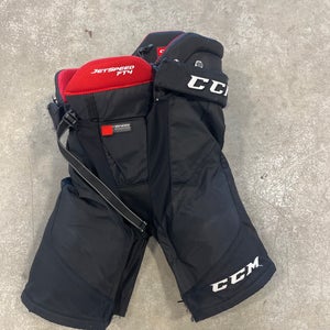 Black Used Junior Large CCM Jetspeed FT4 Hockey Pants