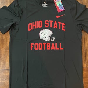 Ohio State Football Helmet Short Sleeve Dri Fit T- Shirt Black Adult Medium