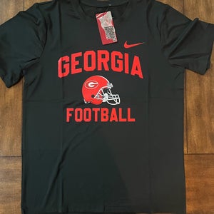 Georgia Football Helmet Bulldogs Dri Fit T-Shirt Adult Small, NWT, Black