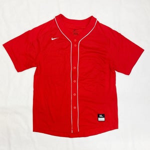 Nike Vapor Dinger Full Button Baseball Jersey Dri-FIT Men's XL Red White 818542