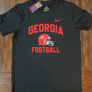 Georgia Football Helmet Bulldogs Dri Fit T-Shirt Adult Medium , NWT, Black