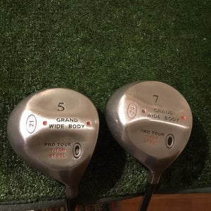 Pro Tour Grand Wide Body Titan Steel 5-7 Woods Set Graphite Shafts