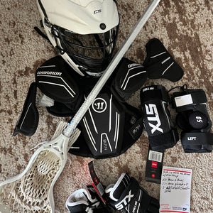 Youth lacrosse equipment set up. Meets NOCSAE !