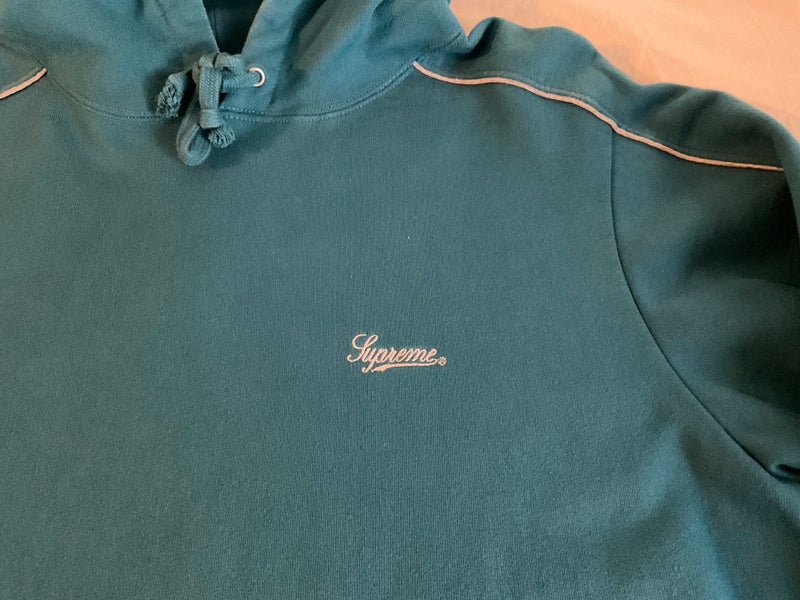 Supreme Piping Hoodie Blue-M $110