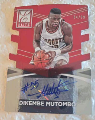 2014-15 Donruss Elite Status Dikembe Mutombo Signatures Red Die Cut Auto /99