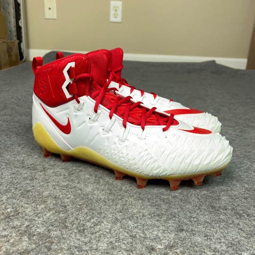 Nike Mens Football Cleat 15 White Red Shoe Lacrosse Force Savage Pro TD Sport F3