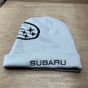 Subaru Logo Bend Oregon Grey Beanie Cap Hat Patch