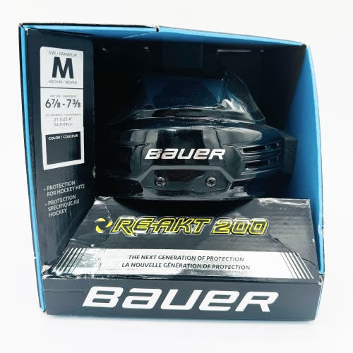 New Bauer Reakt 200 Hockey Helmet-Medium-Black