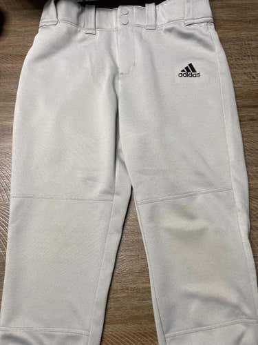 Gray Used Small Youth Kid's Adidas Game Pants