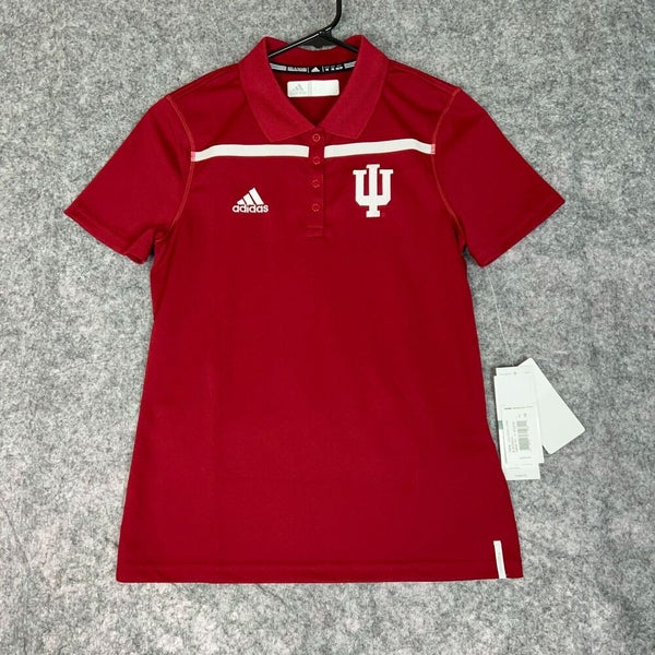 Indiana Hoosiers Adidas Womens Polo Shirt Extra Small Red White NCAA Basketball