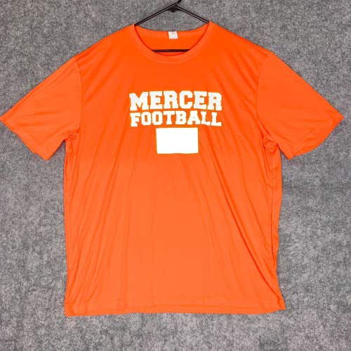 Mercer Bears Mens Shirt 2XL XXL Orange White Short Sleeve Tee Top NCAA Football