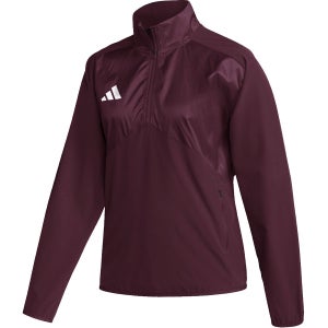 New Adidas Women's Small Sideline Woven 1/4 Zip -- Team Maroon