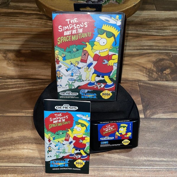 Simpsons: Bart vs. The Space Mutants (Sega Genesis, 1992) Complete CIB Hang Tab