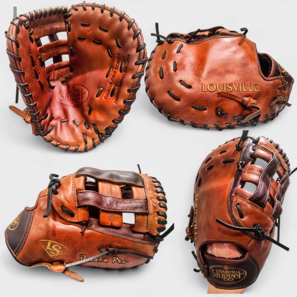 Louisville Slugger Omaha Pro OP14-BN  13" RHT First Base Mitt - RELACED & READY!